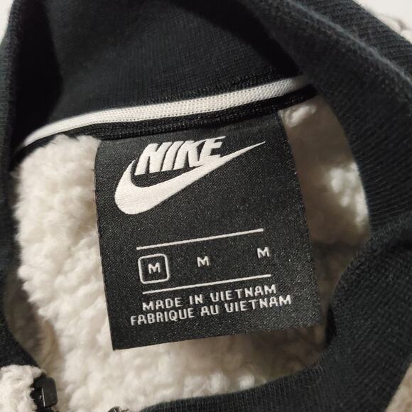 Nike Bomber Wolf Sherpa Teddy Bear Full Zip Bomber Jacket Womens Size M Purple - Picture 10 of 13